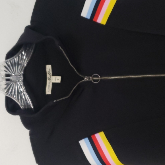 Express cropped track jacket with rainbow sleeves size small - Picture 4 of 15